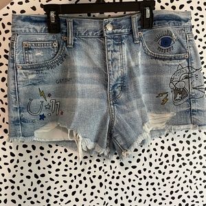 American Eagle Painted Jean Shorts